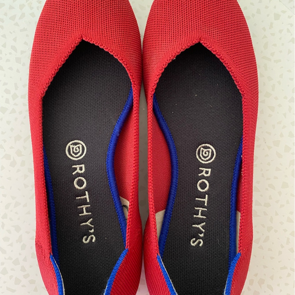 Rothy’s, The Flat. Women’s size 9.5. Red. Excellent condition.
